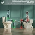 thumbnail image 2 of 19 Inch Tall Toilet for Seniors, ADA High Toilet, Comfort Bowl Height Bathroom Toilet, Two-Piece Dual Flush 1.1/1.6 GPF, 12 Inch Rough In,Bone Color, Round Bowl for Small Bathroom, 2 of 9
