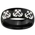 thumbnail image 2 of Tungsten Multiple Anchor 8mm Glossy Black Polished Dome Men Ring, 2 of 2