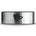 thumbnail image 2 of Tungsten Wolf Wolfpack Pack Canine Dog Band Ring 8mm Men Women Comfort Fit Brushed Gray Flat Cut Black Polished, 2 of 4