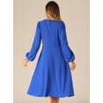 thumbnail image 3 of DARING DIVA Flowy Midi Lantern Fall Winter Dress XS Royal Blue, 3 of 6