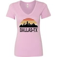 thumbnail image 3 of Inktastic Dallas Texas Skyline Vintage Women's V-Neck T-Shirt, 3 of 5