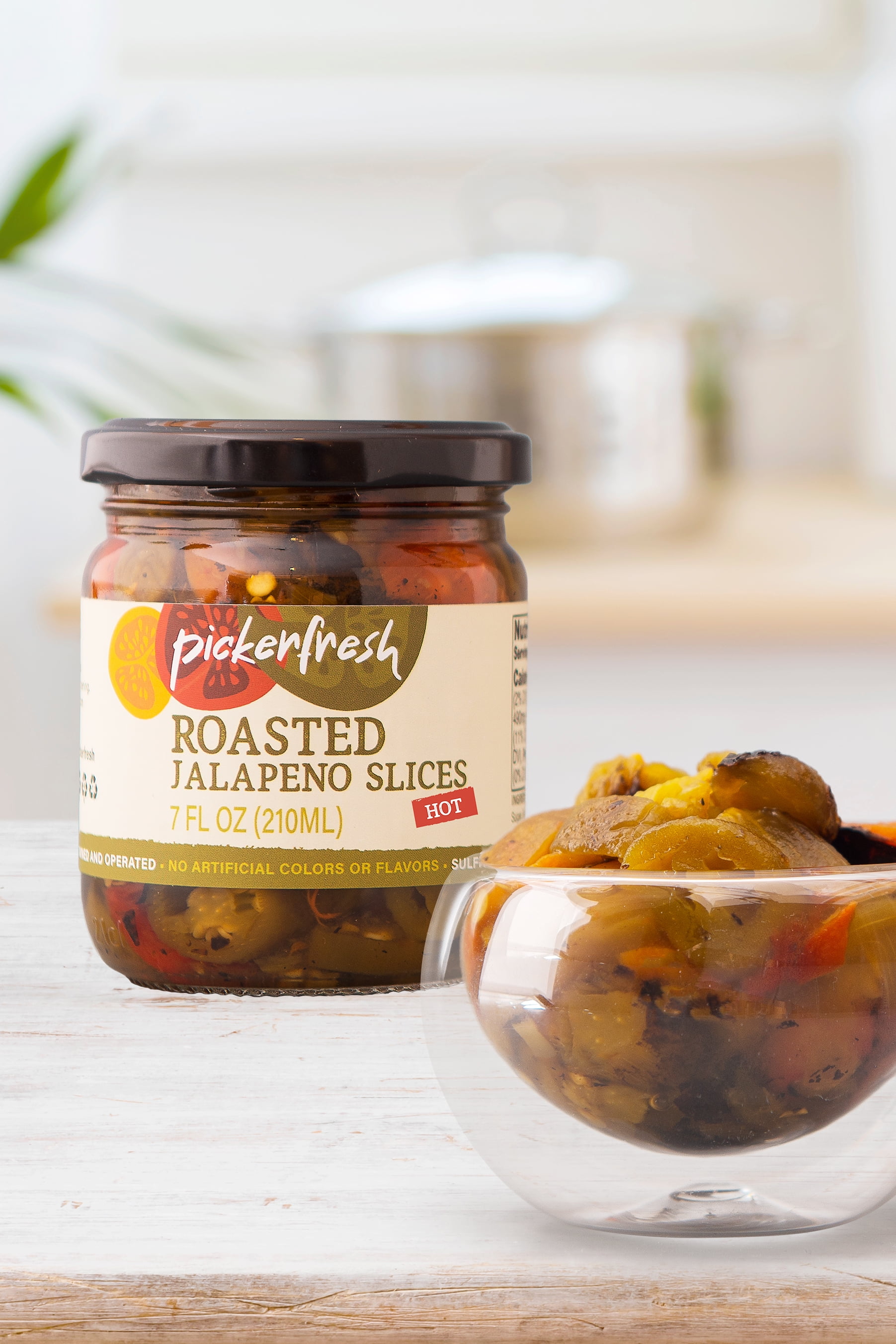 Pickerfresh Roasted Jalapeno Slices, 7 oz Glass Jar, 1 Count