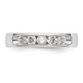 thumbnail image 4 of Solid 14K White Gold Five Stone Diamond Channel Set Wedding Band Ring Size 6 (.465 cttw.), 4 of 8