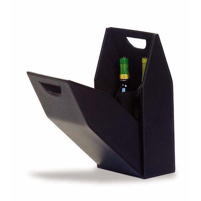 Picnic Plus PSL-702BL Picnic Plus Double Bouteille en Cuir comme Boîte - Noir