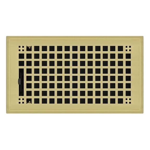 Polished Brass Plated Steel Rockwell Register for Floor/Wall Use - 6" x 10"