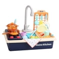 thumbnail image 3 of , fregadero, juguetes para niños , lavavajillas eléctrico corriente, sistema agua automático, corte de , Azul 28pcs Azul 28 piezas, 3 of 7