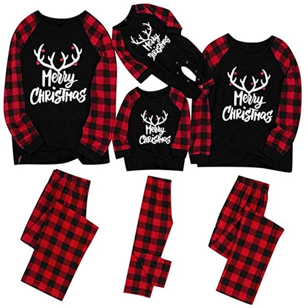 Conjunto de pijamas navideños a juego para la familia Ropa de dormir Mono con capucha con capucha para la familia Ormromra CJWUS-1654