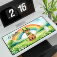 thumbnail image 3 of Happy St. Patrick’s Day Abyssinian with Green Hat Shamrocks Rainbow Desk Mat Full Keyboard Mouse Pad Cat Lover Kitten Owner Gifts Large Mousepad - 03007, 3 of 5
