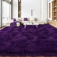 thumbnail image 3 of Janvonne Fluffy Area Rugs for Living Room,Soft Shaggy Grape Purple Carpets for Bedroom, Home Decor Aesthetic,Tie-Dye Black Gray，10x14ft, 3 of 8