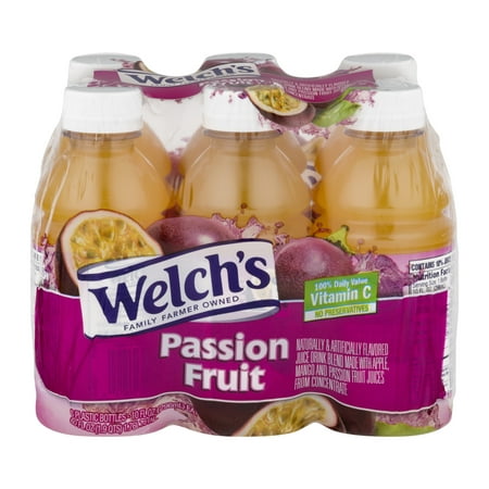 (4 Pack) Welch's Juice, Passion Fruit, 10 Fl Oz, 6