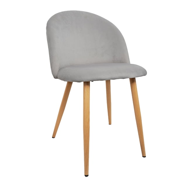 Silla Velvet Mirel Comedor Tapizada en Terciopelo Gris Perla 1 Pieza
