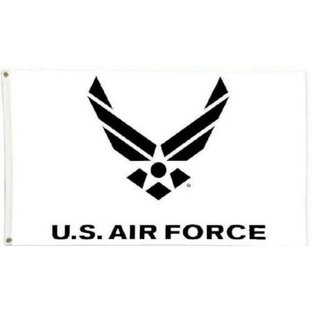 UPC: 0753569870439 | 3×5 Airforce Wings White Flag Banner Air Force White Flag Grommets FAST SHIP