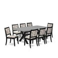thumbnail image 2 of Modern Dining Set - Cement Top Table & 8 Faux Leather Chairs - East West Furniture, 2 of 6