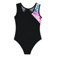 thumbnail image 4 of Manyakai Kids Girls Shiny Metallic Stretch Gymnastics Leotard Sleeveless Color Block Ballet Dance Colorful Heart 12, 4 of 5