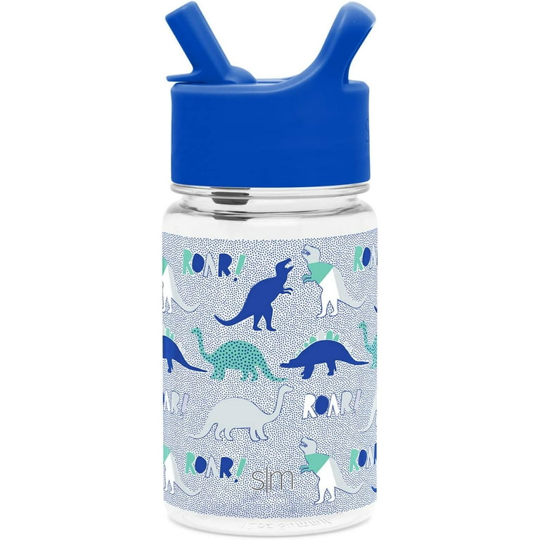 Roaring Into School - Personalized Kids Water Bottle With Straw Lid