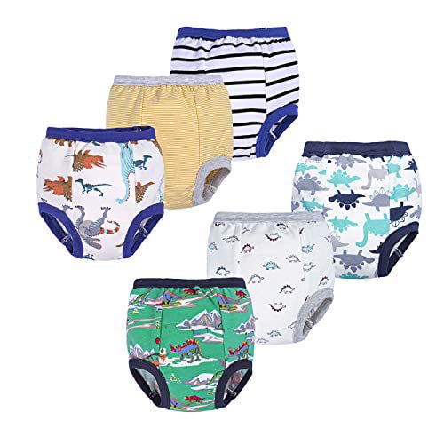 BIG ELEPHANT Unisex-Baby Toddler Potty 6 Pack Cotton Pee Training Pants Underwear 