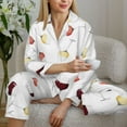 thumbnail image 6 of Pajama Sets for Women 2 Pcs, Wine Champagne Glasses Print Button Down Long Sleeve Sleepwear Lounge PJ Sets, 6 of 6