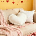 thumbnail image 5 of Valentines Heart Pillow Cover Cute Ruffled Satin Designs With Bow Romantic Sofa Decor Cushion Cover Soft Gift For Home Bedroom Valentines Day Pillowcases, 5 of 5