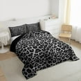 thumbnail image 3 of Feelyou Leopard Cheetah Print Queen Comforter Set, Jungle Wildlife Bedding Sets, Modern Fashion Style Reversible Bedding Comforter Set, Microfiber Bedroom Decor, 3 Pieces, 3 of 8