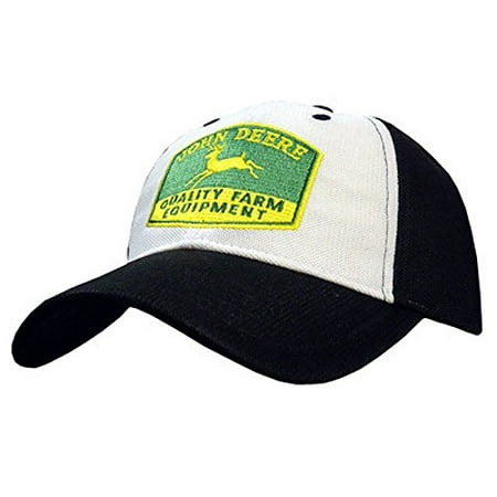 Men's John Deere Historical Logo Hat / Cap (Black/White) - LP48319