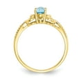 thumbnail image 2 of 10K Yellow Gold Ring Band with Stones (12) December Swiss Blue Topaz Oval Diamond Round, Size 5, 2 of 5
