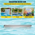 thumbnail image 4 of VEVOR Pool Fountain 47.2" x 4.5" x 3.1" Stainless Steel Pool Waterfall with LED Strip Light Waterfall Spillway with Pipe Connector Rectangular Garden Outdoor, 4 of 9