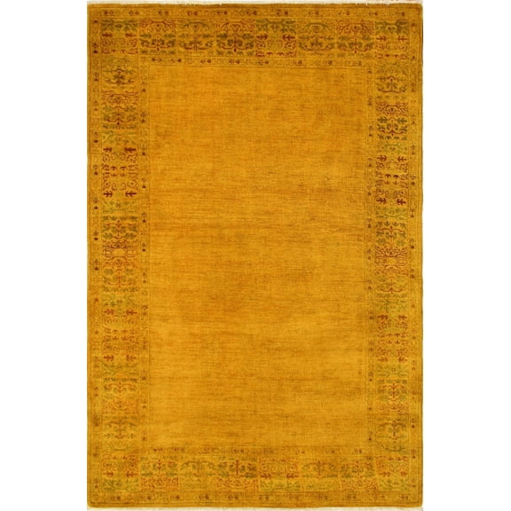 Overdyed Bakr Gold/Rust Rug, 6'0" x 9'3"