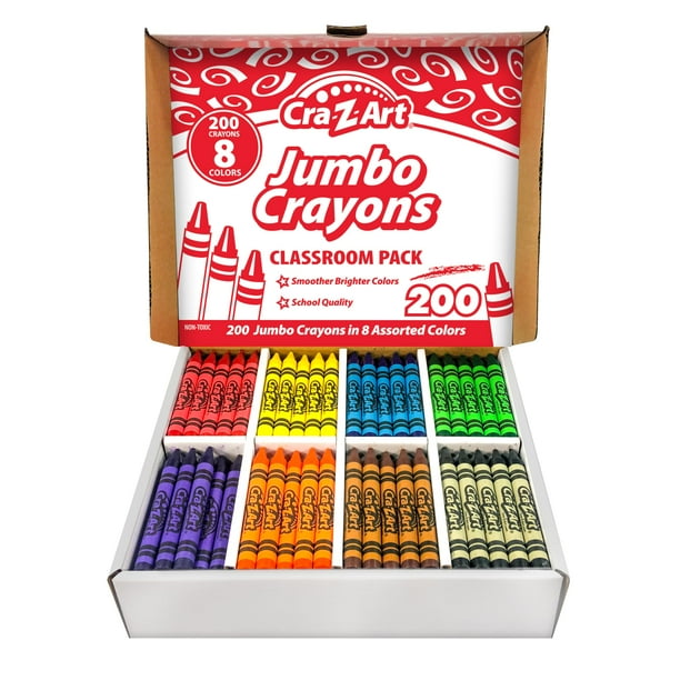Set de crayones Cra-Z-Art Jumbo 200 unidades, 8 colores surtidos para niños