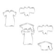 thumbnail image 1 of Oleegame Ensemble de 2 Moules à Biscuits de Collation des Grades en Acier Inoxydable Capuchon de Collation des Grades Coupe-Biscuits Robe de Collation des Grades pour Fête de Collation des Grades Argent, 1 of 8