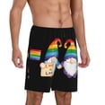 thumbnail image 2 of Kdxio Happy Pride Gnome Print Mens Sleep Shorts Bottoms Soft Comfy Pajama Wear Pants with Drawstring Pockets, 2 of 5