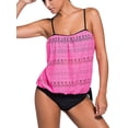 thumbnail image 1 of Womens Solid Strapless Tankini Bandeau Triangle Briefs Swimsuits, 1 of 4