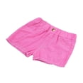 thumbnail image 4 of Baby Girls Casual Denim Shorts Solid Color High Waist Button Ripped Jeans with Side Pockets Purple 2-3 Years, 4 of 6