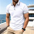 thumbnail image 6 of Homeyce Mens Short Sleeve Polo Shirts Collared Button Down Shirts Work Fashion Casual Classic Polo Sweater Solid Color Short Sleeve Golf T Shirt,White XL, 6 of 7