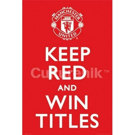 Manchester United Keep Red Poster Print - 36 x 24 in.