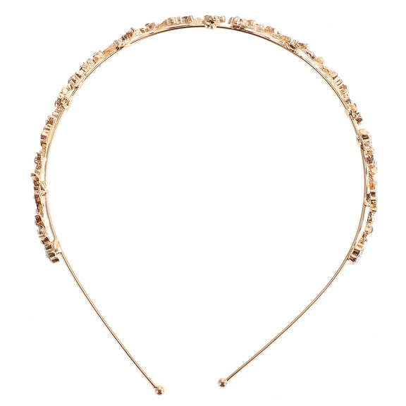 LOLIPPYY Elegant Golden Alloy Crown Rhinestone Bridal Headdress for Wedding and Special Occasions