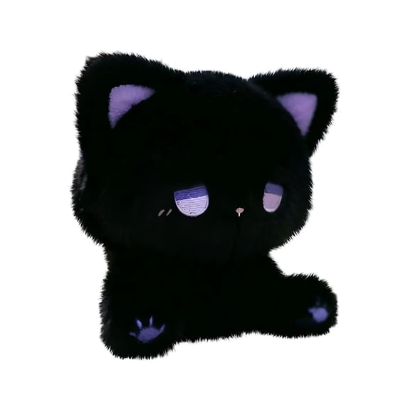 CYFW Black Cat Stuffed Animals,5.9 in Stuffed Animals Black Cat Plush,Cute Cat Plushies Toy,Soft Kitten Plushie Cuddle Pillow,Anime Plushie Doll,Cute Stuff Toys Gift for Girls,Boys&Males Purple