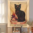 thumbnail image 2 of Tapiz de gato mágico colgante de pared adivinación misteriosa brujería Luna negro decoración fresca decoración del hogar tapices Arte de la pared Decoración, 2 of 5