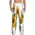thumbnail image 3 of Picia Plump Sunflower And Sketch Mens Soft Woven Cotton Elastic Waistband Sleep Pajama Pant Lounge Sleep Pant With Pockets And Drawstring-XX-Large, 3 of 9
