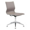 Conference Chair Taupe - Leatherette Chromed Steel, Brushed Aluminum