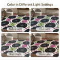 thumbnail image 7 of ODIKA 4'x6' Washable Area Rug Music Vinyl Note Record Inspired Showcasing Grid Layout Round for Bedroom, Reading Nook, Pet Friendly & Non-Shedding, 7 of 7