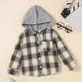 thumbnail image 5 of Xudanell Kids Baby Outfits Warm Shirt Jacket Plaid Patchwork Toddler Long Sleeve Hooded Fall Coat and Pants Boys Outing Outfit Set 3-4 Years, 5 of 8