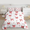 thumbnail image 2 of Castle Fairy Cute Red Bow Knot 2Pcs Bedding Comforter Set for Girls Women Teens,Love Heart Print Twin Comforter Sets,Dreamy Princess Breathable Bedding Set,Luxury Bedroom Decor, 2 of 8