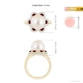 thumbnail image 5 of ANGARA Freshwater Cultured Pearl Floral Ring with Rubies in 14K Yellow Gold for Women | June Birthstone, Birthday, Anniversary, Jewelry Gift for Women | Pearl Ring, 5 of 8