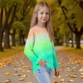 thumbnail image 4 of XADYUY Girls Long Sleeve Shirts 7-8 Crewneck Winter T-Shirts for Kids Girls Trendy Basic Top for Girls Trendy Tie Dye Girls Sweatshirts 7-8 Years,Green, 4 of 6