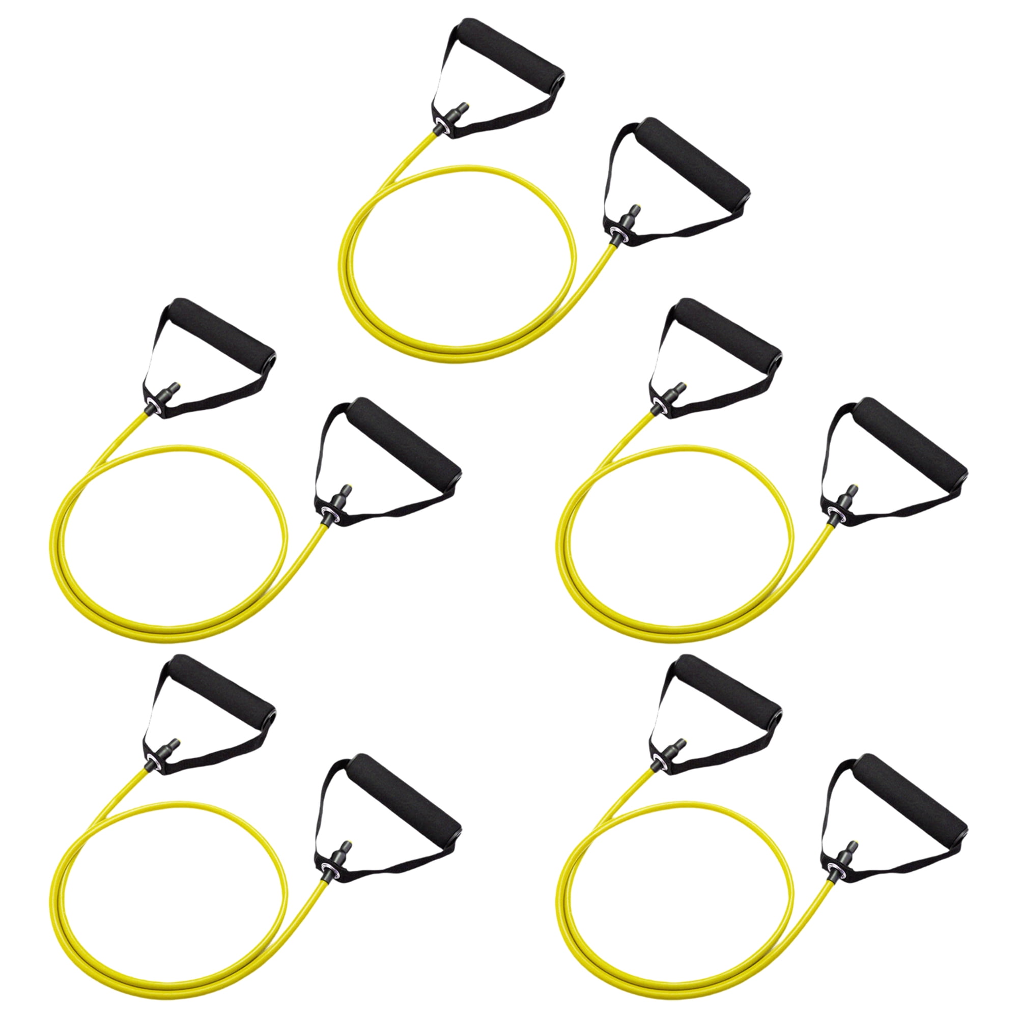 BESTSKY 5Pcs Stretch Bands for Exercise,0.2"*0.31"*46.46" Grip Good Fitness Bands,1.1Lb Tpe Stretch Bands for Physical Therapy,Yellow
