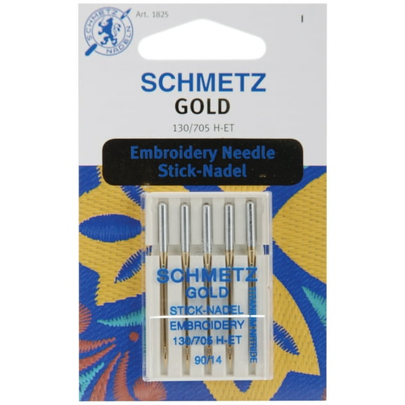 Schmetz Gold Embroidery Machine Needles-Size 14/90 5/Pkg