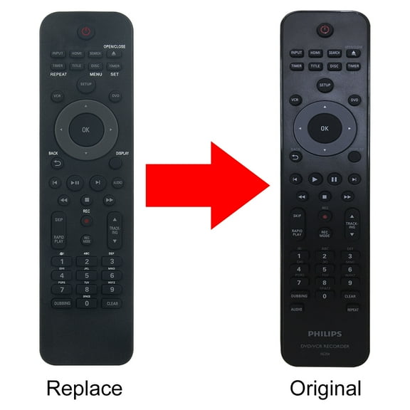 New NC254 NC254UH replace remote control fit for PHILIPS DVDR3385V/F7 DVDR3385V DVDR3385V/F7