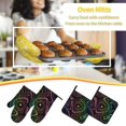 thumbnail image 5 of Sikiie Rainbow Glitter Oven Mitts and Pot Holders, Silicone Oven Gloves, Heat Resistant Oven Mitts 4Pcs Set, 5 of 6