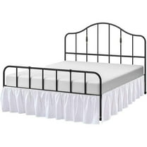 Mictong ruffled bed skirt - ultra-fine fiber - white, large, 14 inches, hanging slit corner bed skirt, 1 piece