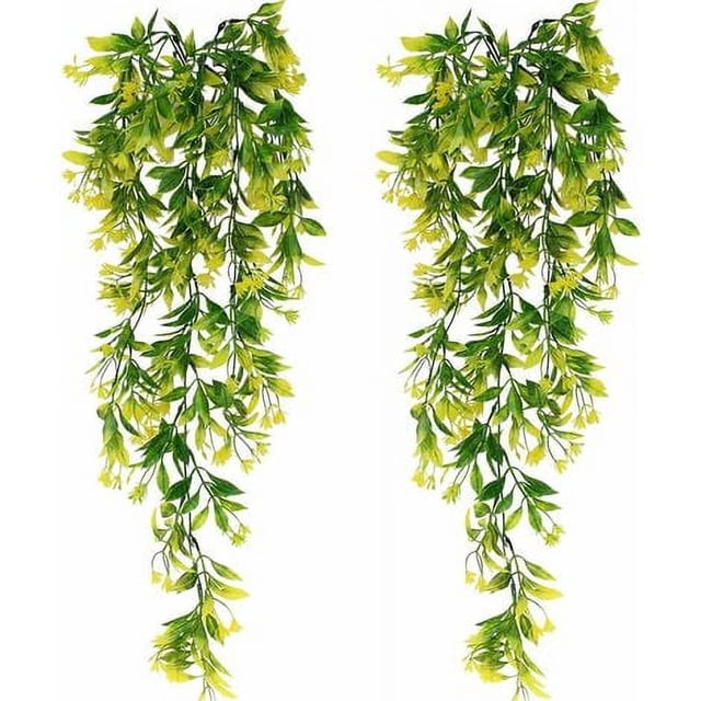 Plantas artificiales colgantes de plástico para decoración.